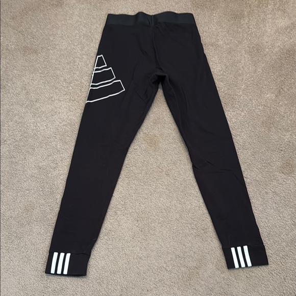 Adidas Black Leggings Slim Fit Athletic Wear - Picture 2 of 6